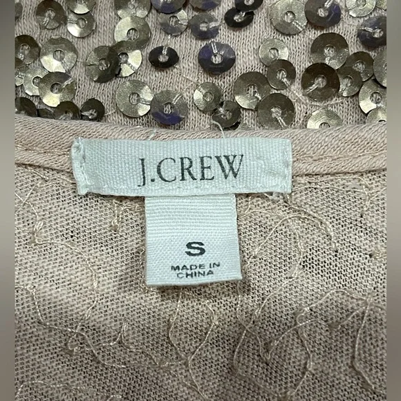 J. Crew Peach Tank Top With All Over Gold Sequins Size S - Picture 5 of 6